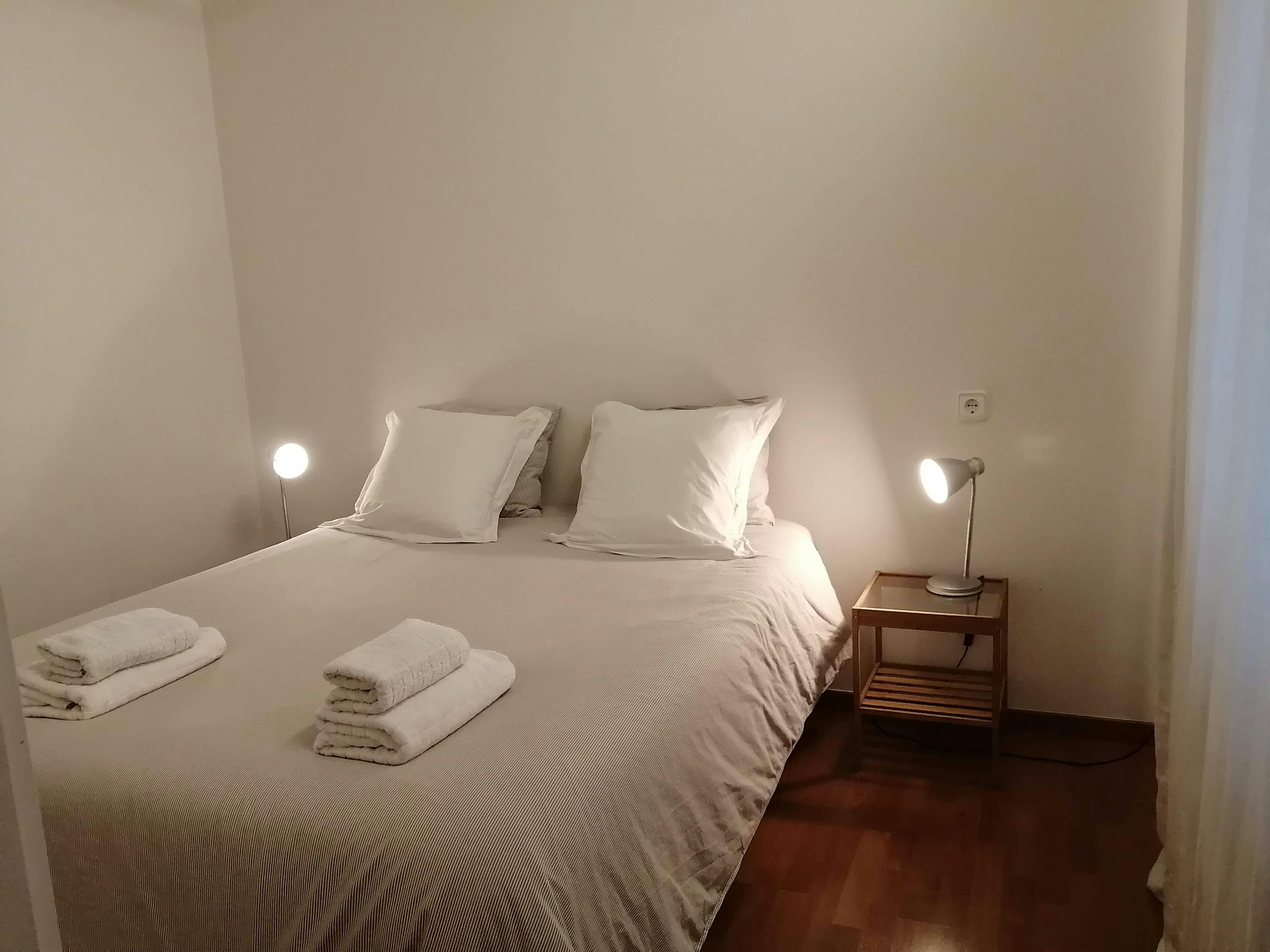 Comfortable double bedroom with a queen sized bed