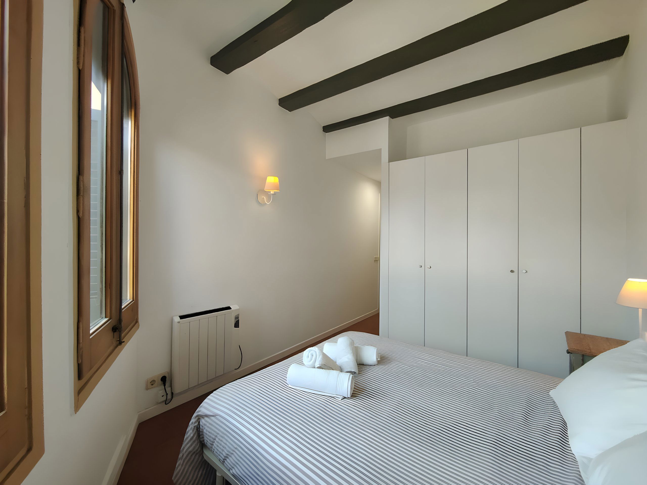 Stay comfortable with a heater in winter and a fan during summer.