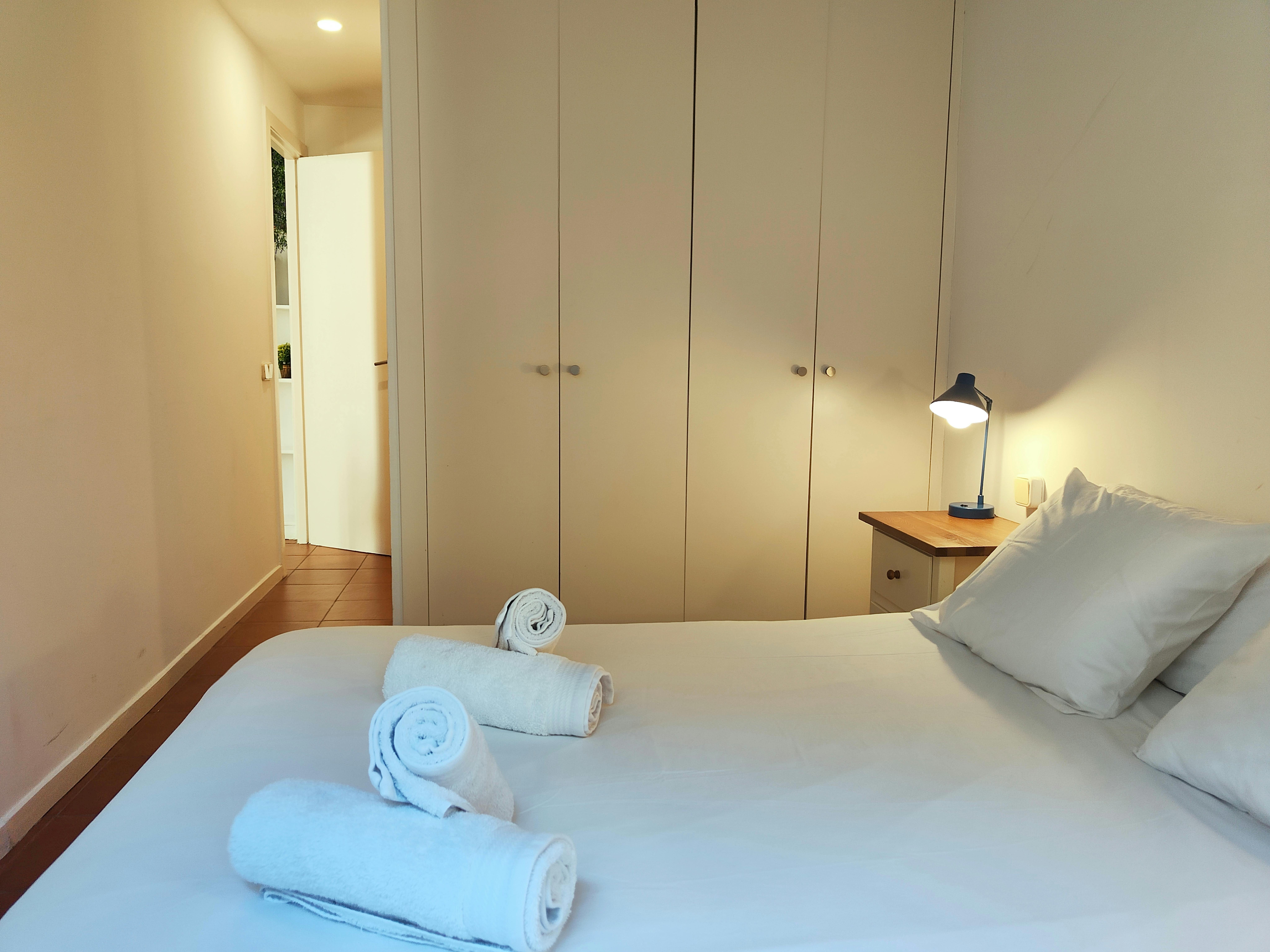 Spacious wardrobe ideal for mid-term stays — plenty of room for clothes and personal belongings.