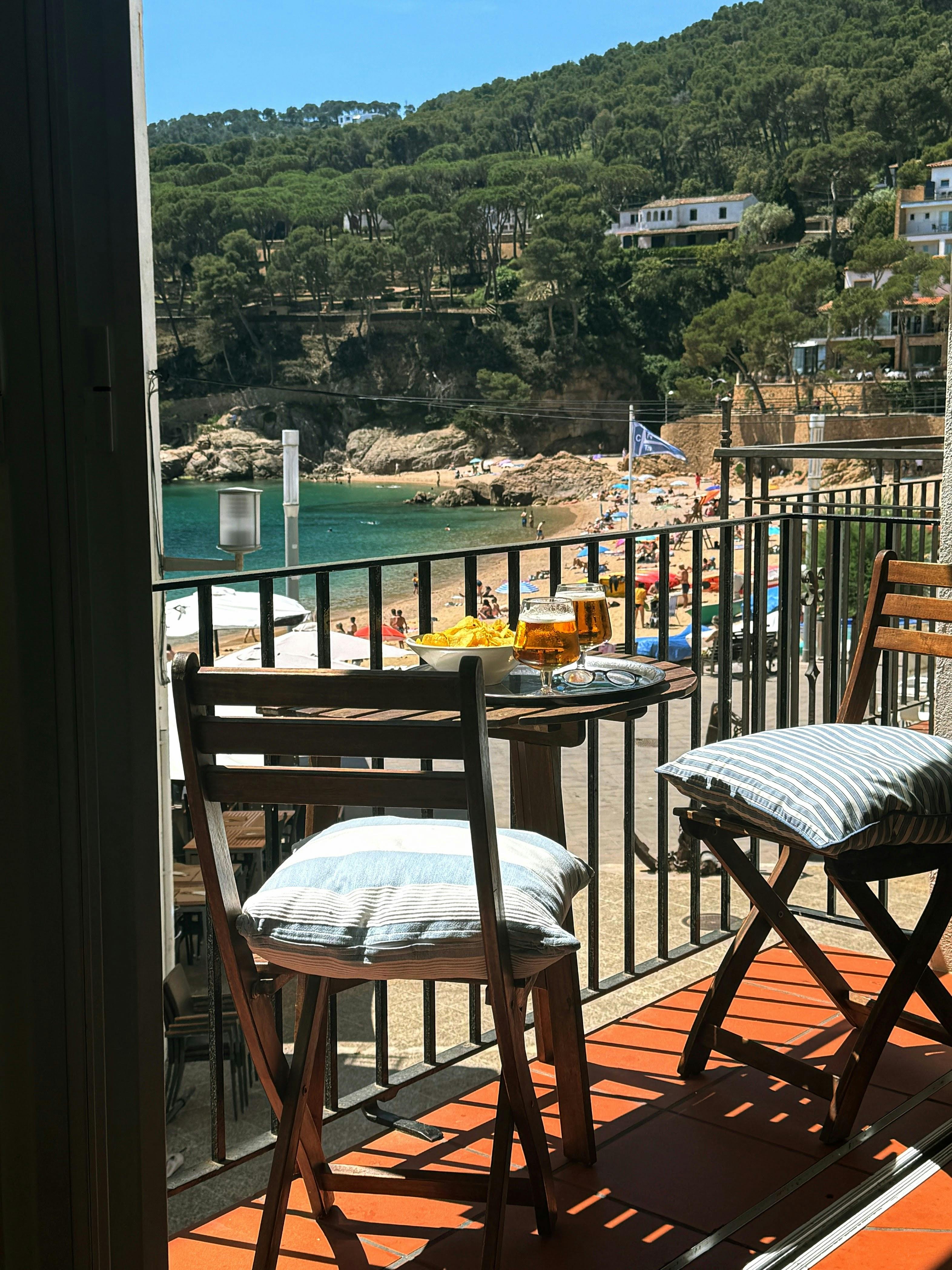 Enjoy a fresh drink while taking in the marvelous view of the beach