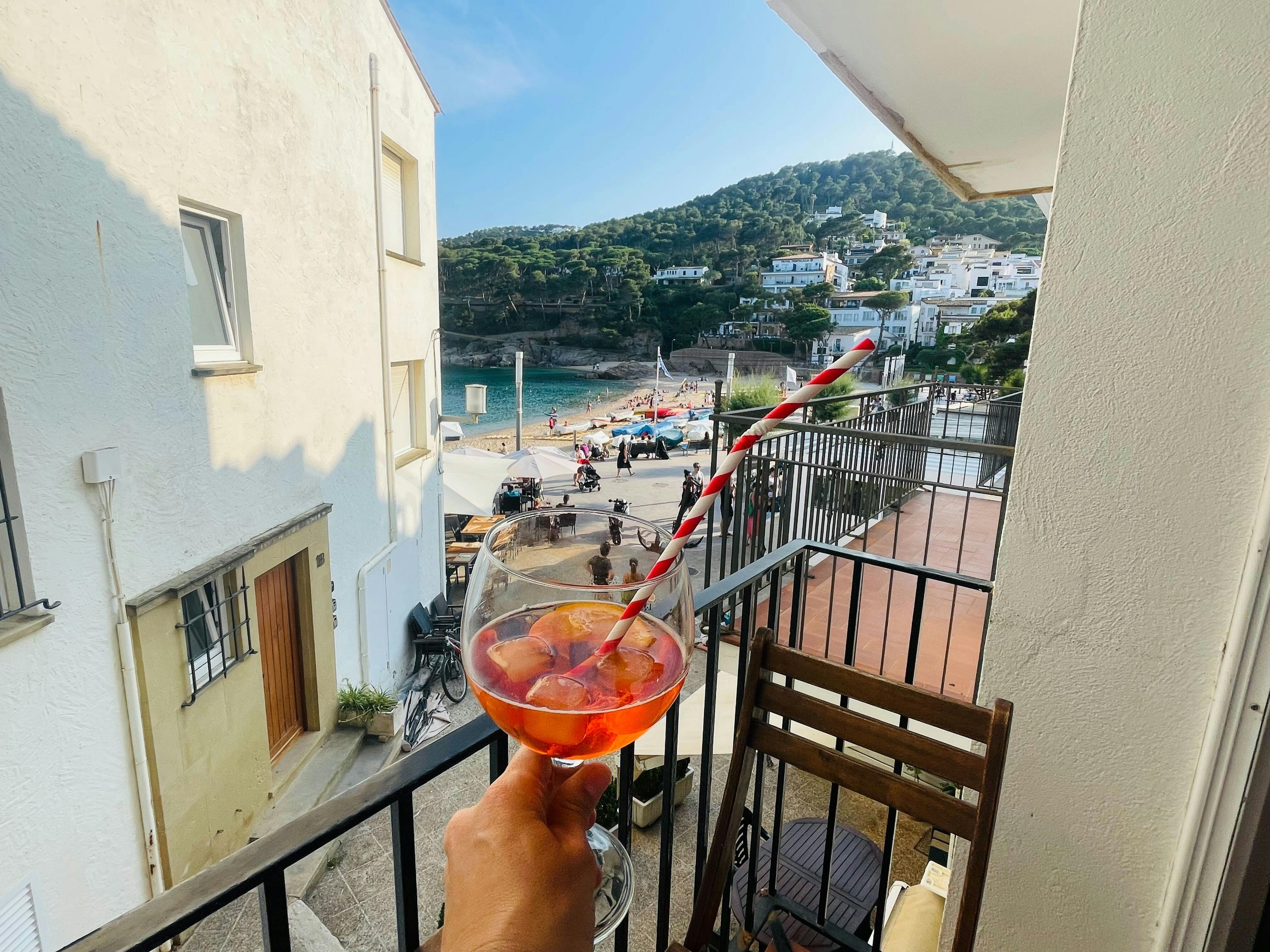 Enjoy the amazing view of Tamariu Beach, in the Costa Brava right from the comfort of your balcony.