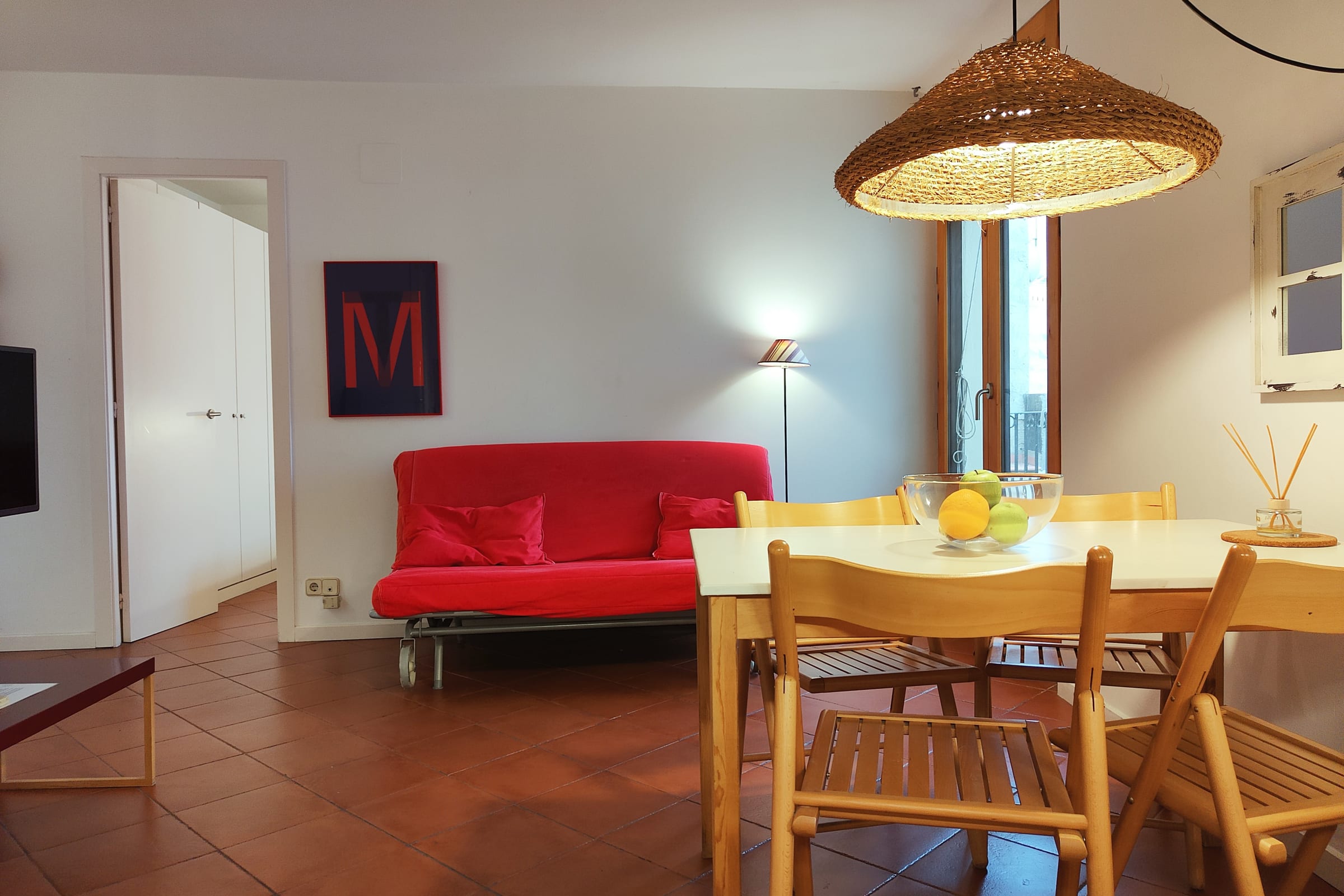 Open layout with integrated living and dining areas.