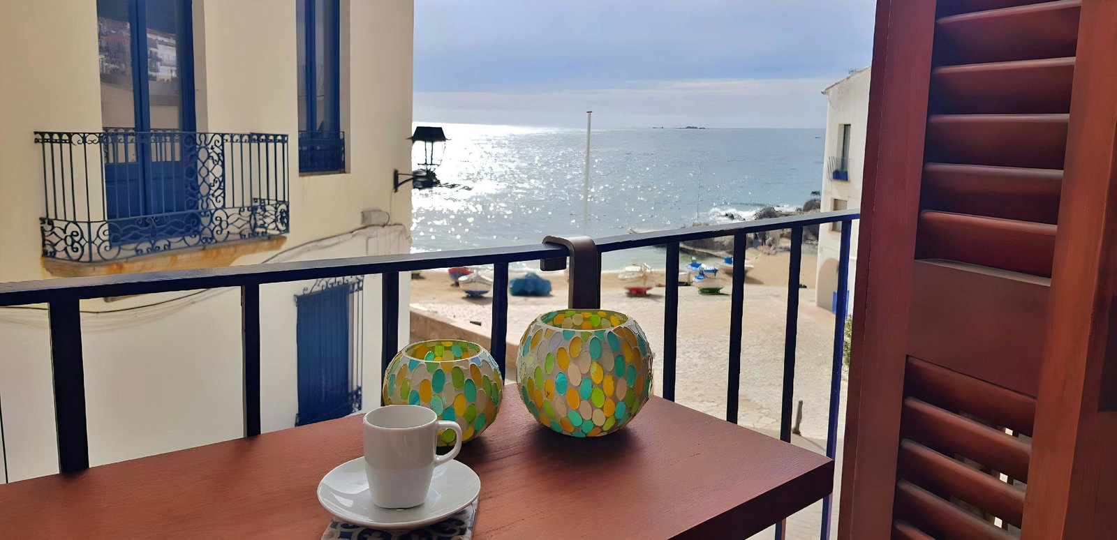 Private balcony with sea views
