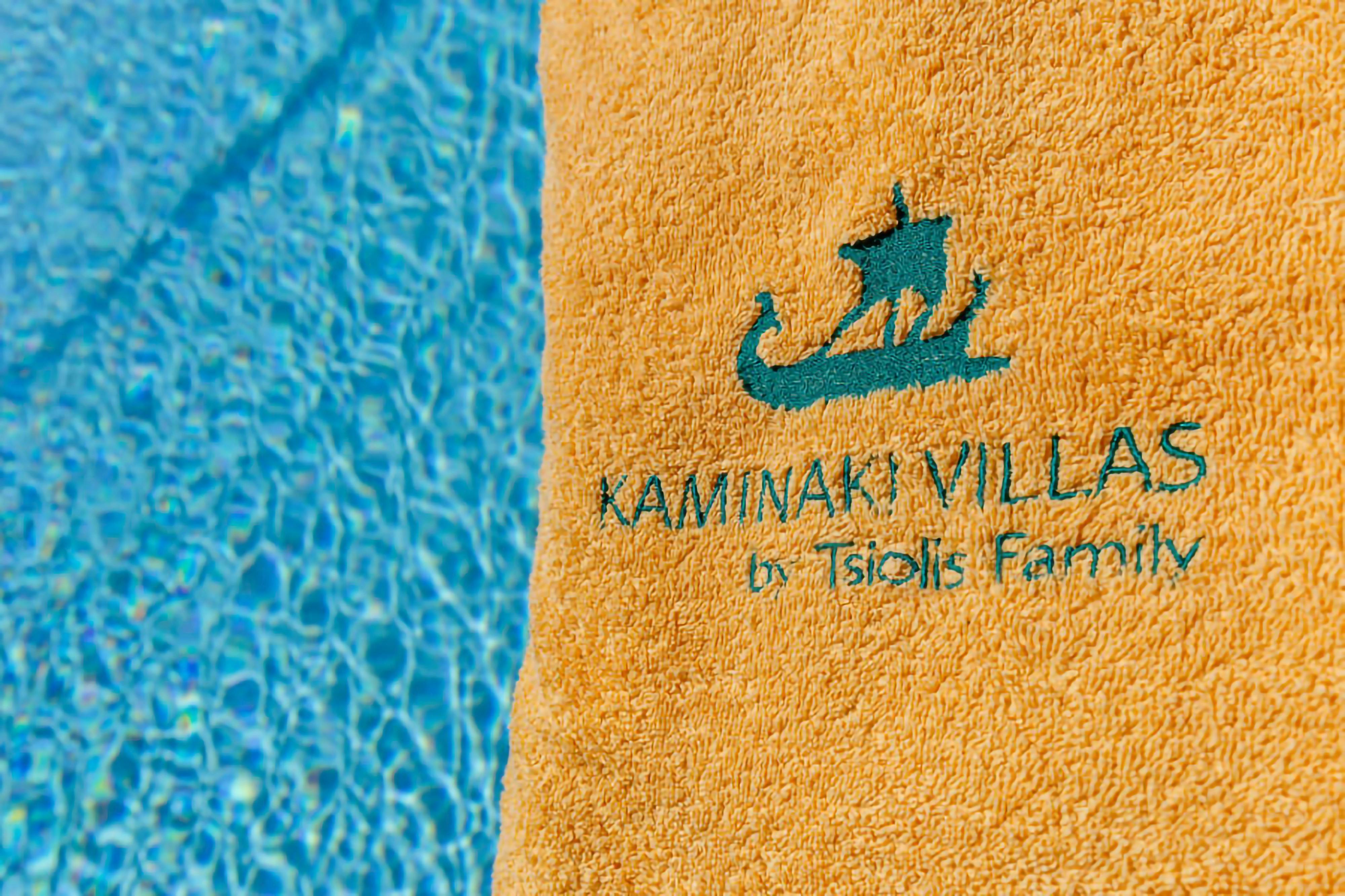 "Personalized towels provided by Kaminaki Villas add a touch of luxury to your stay."