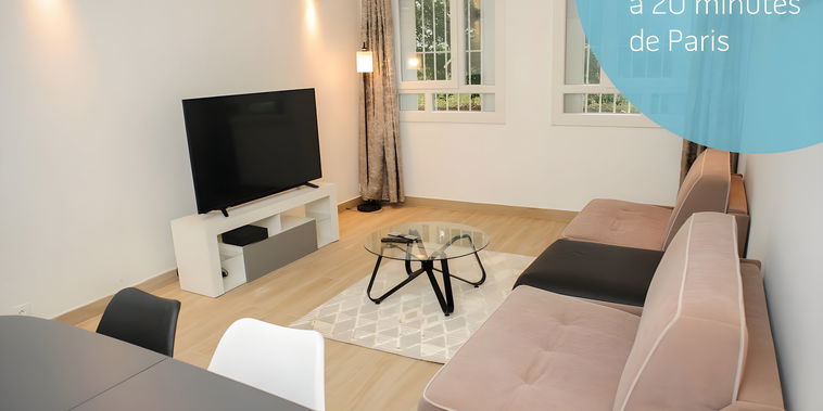 Enjoy a spacious living room with 58"TV
