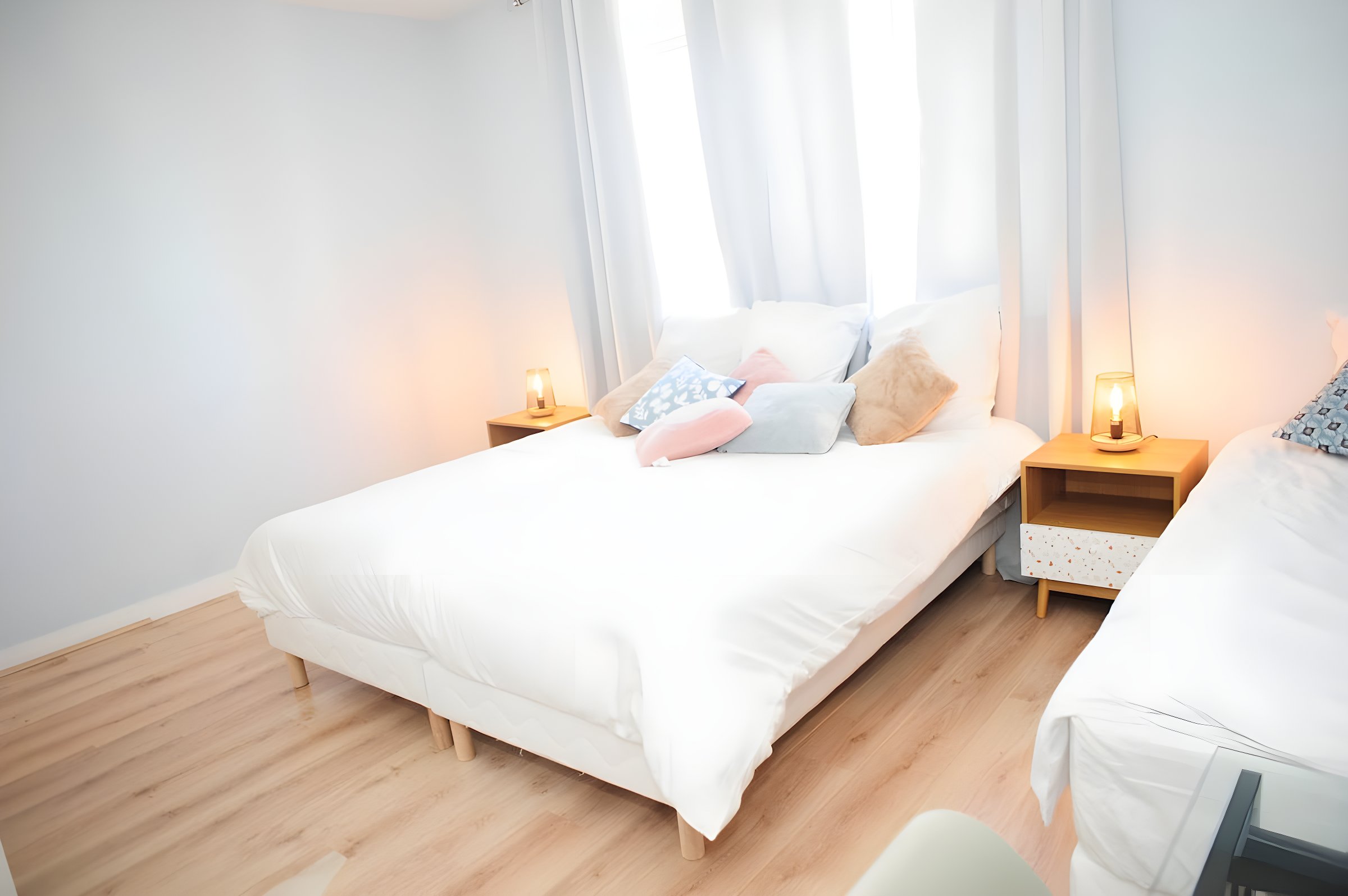 Master suite with 1 double bed + single bed. Can be converted into 3 singles