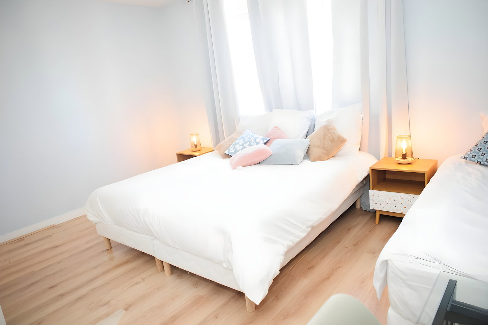 Master suite with 1 double bed + single bed. Can be converted into 3 singles