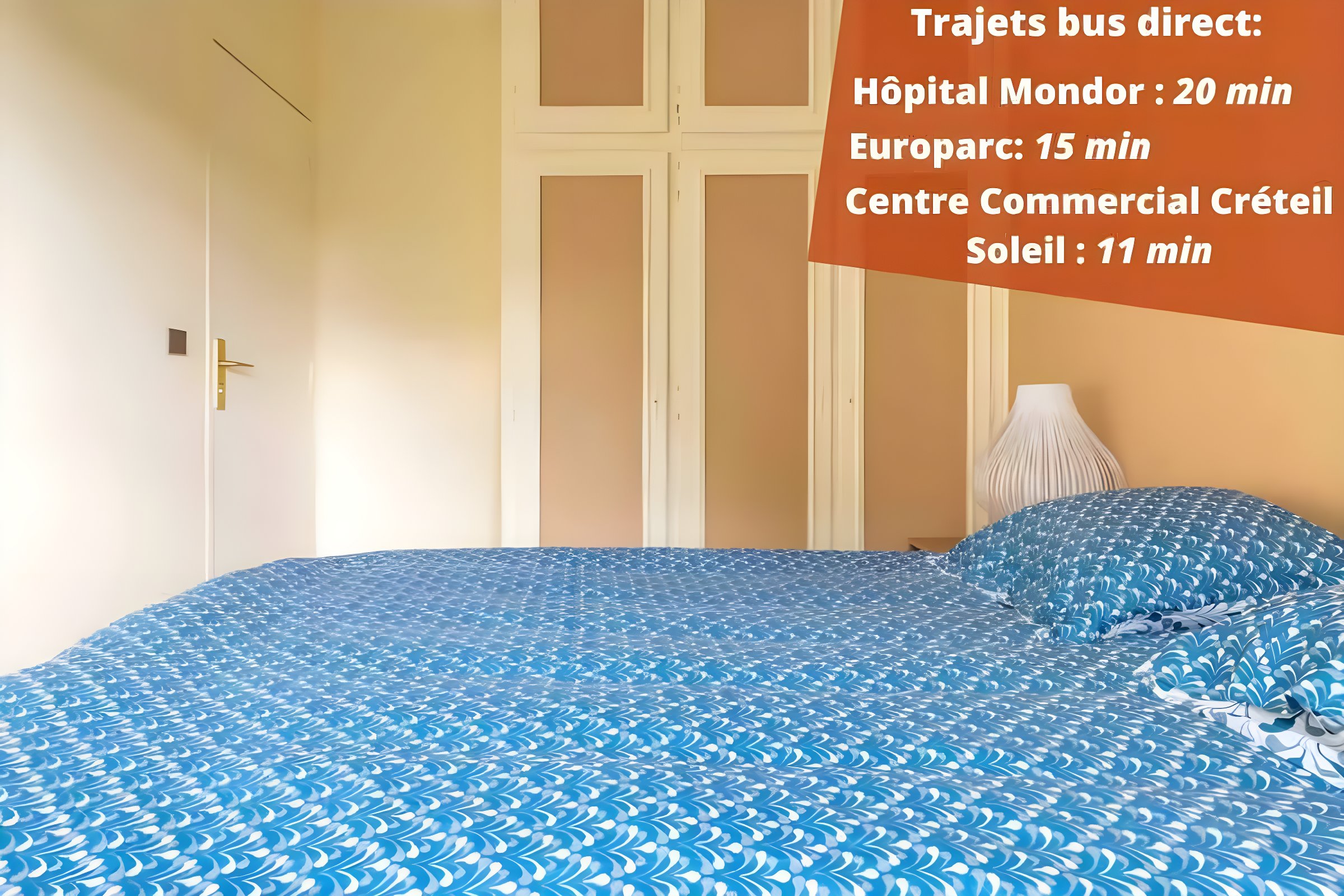 View bedroom 1 with storage cabinet