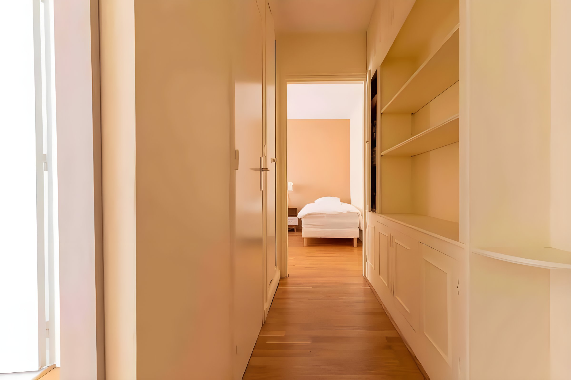 Hallway with plenty of storage