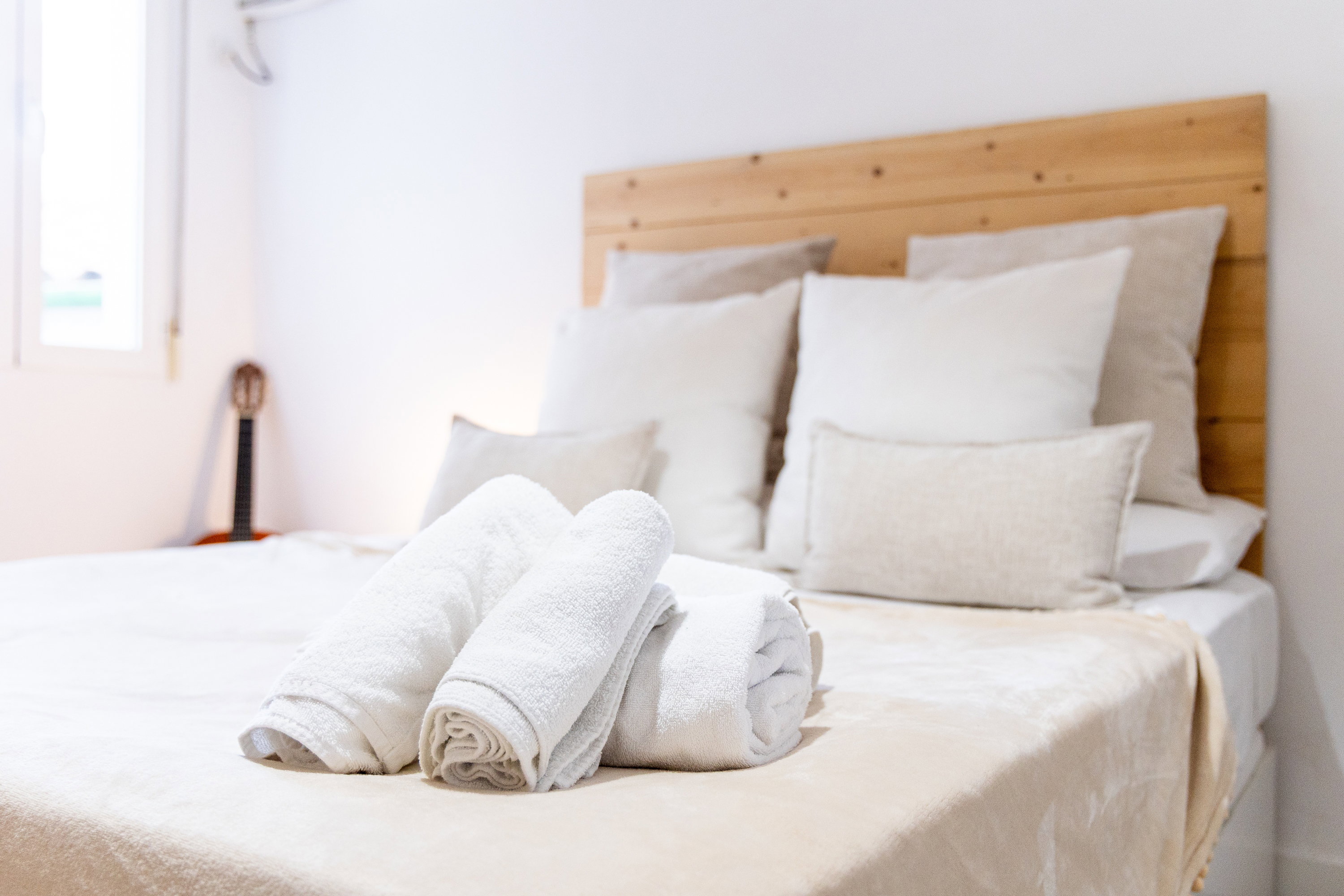 Bedroom with a large double bed