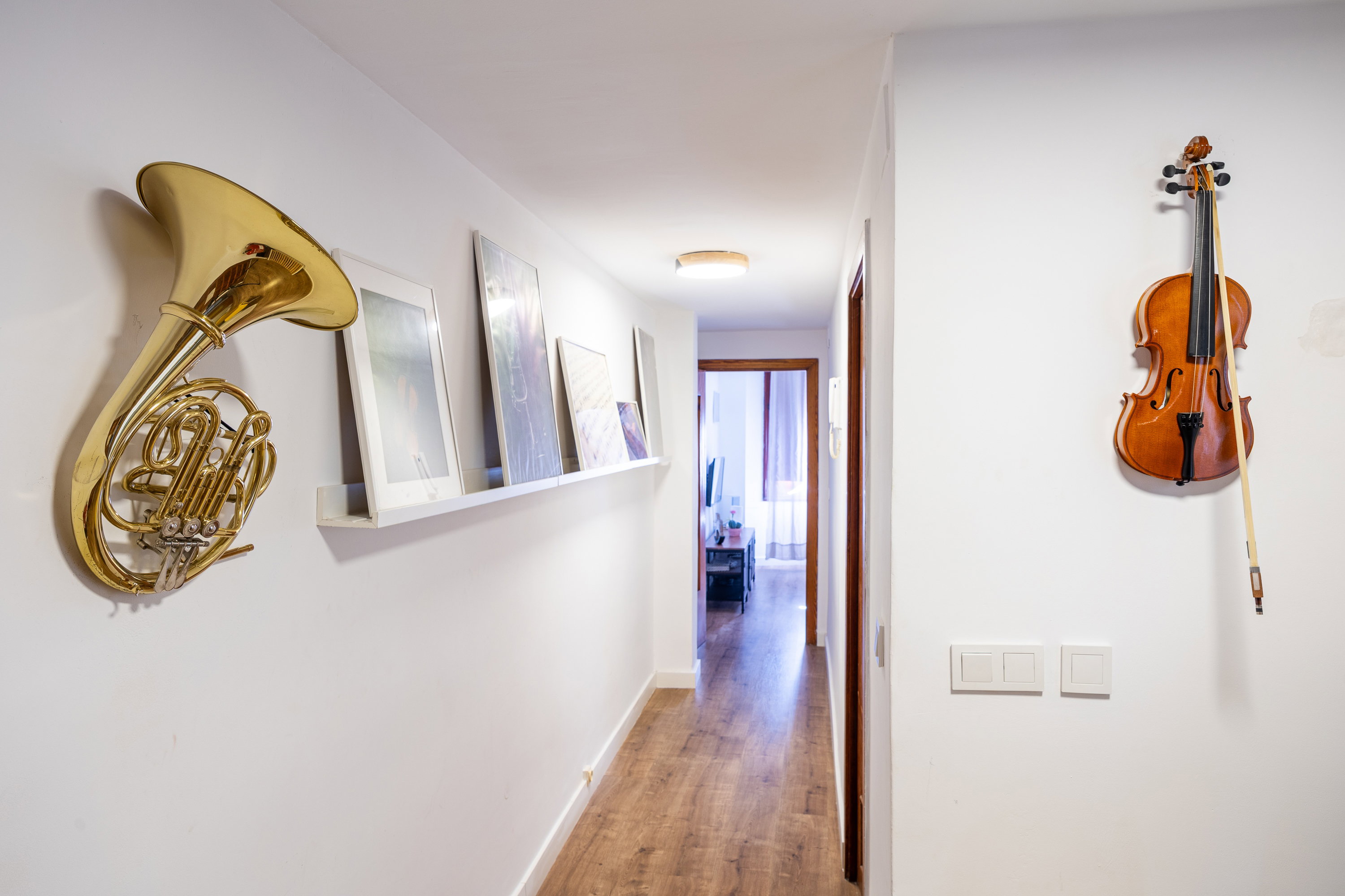 Main hallway decorated with musical instruments
