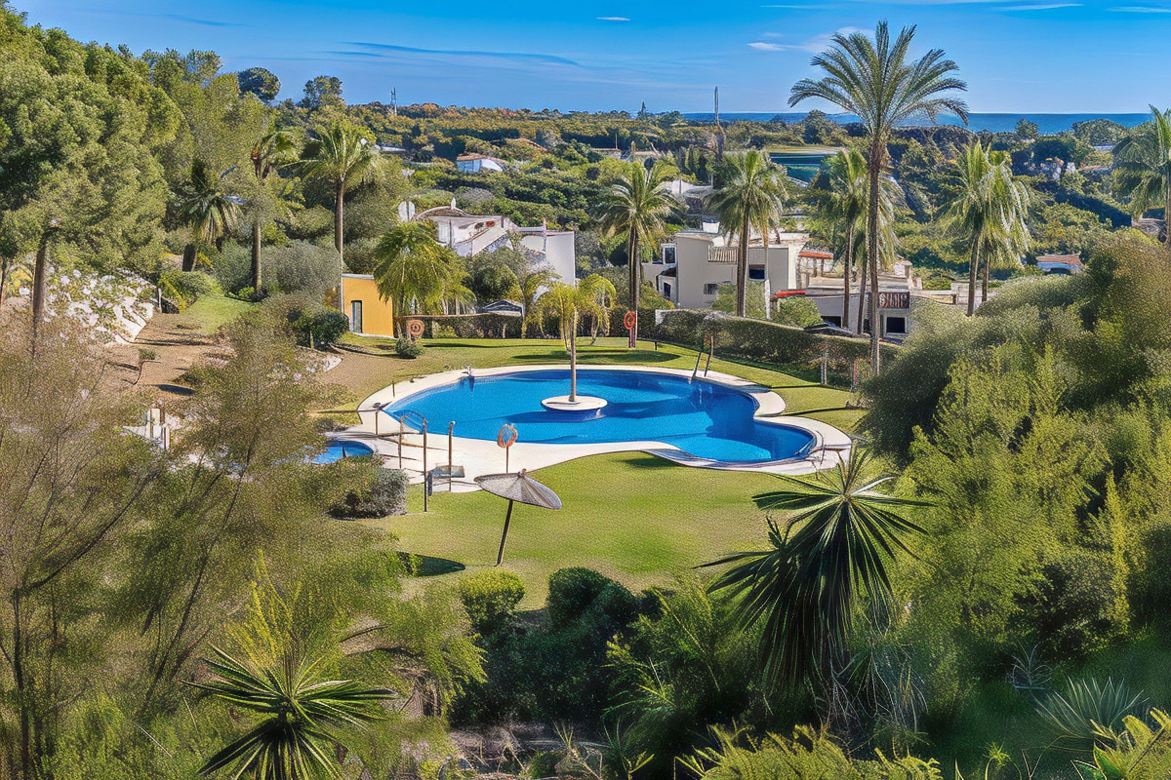 Vista a la piscina, Piscina, Pool view, Swimming pool
