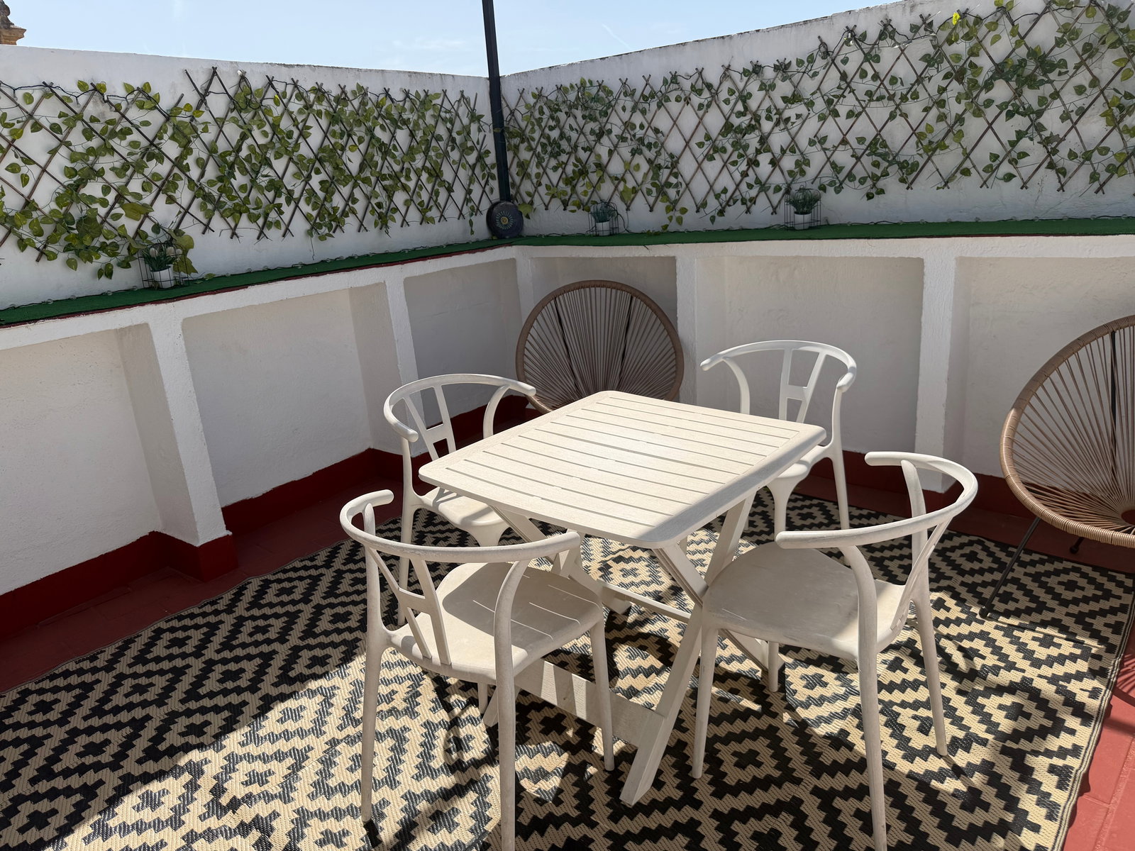 Unwind on the sunny private terrace. Enjoy stylish outdoor dining and relaxing open-air seating in complete tranquility.