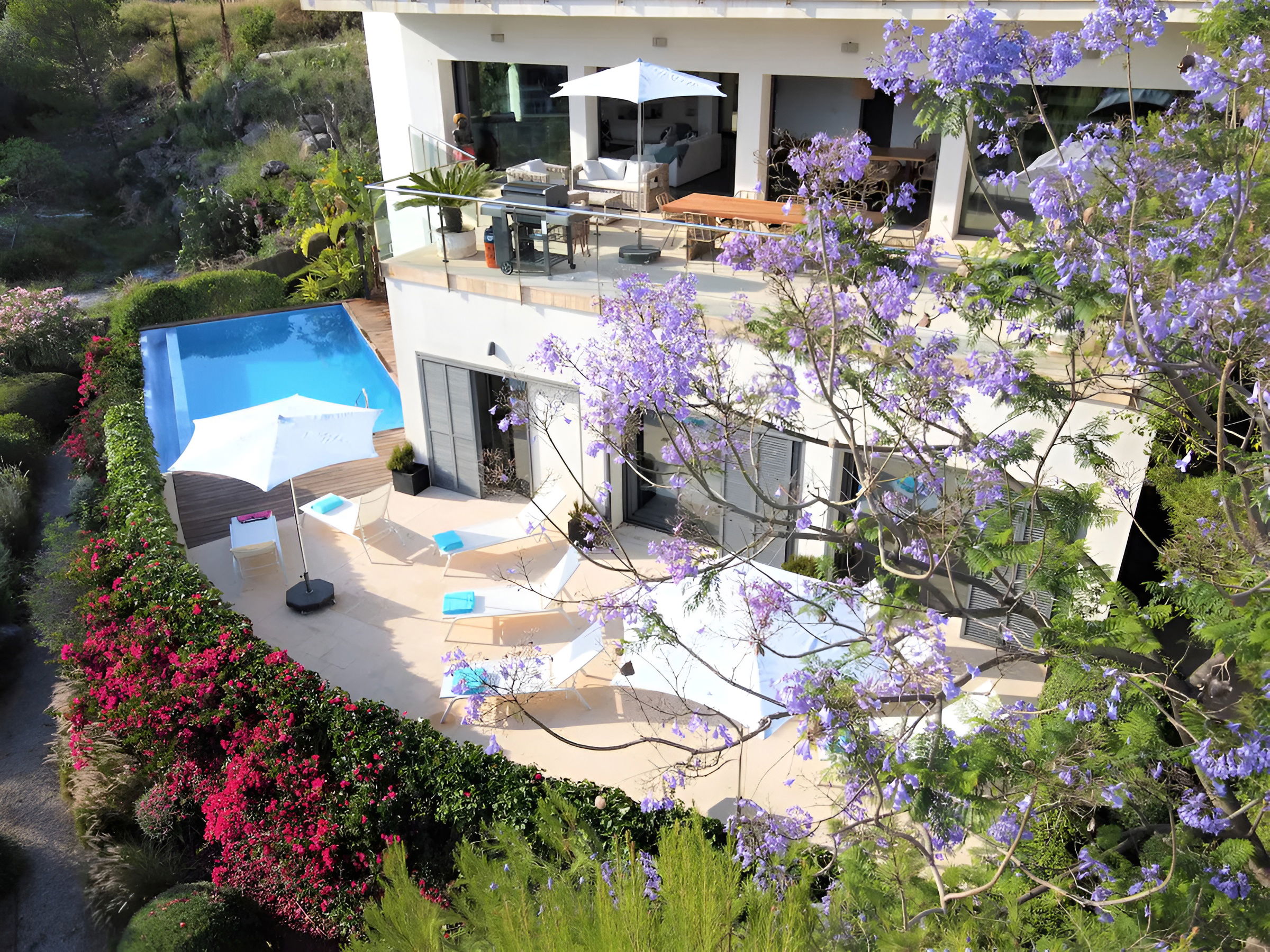 Terraces and pool area