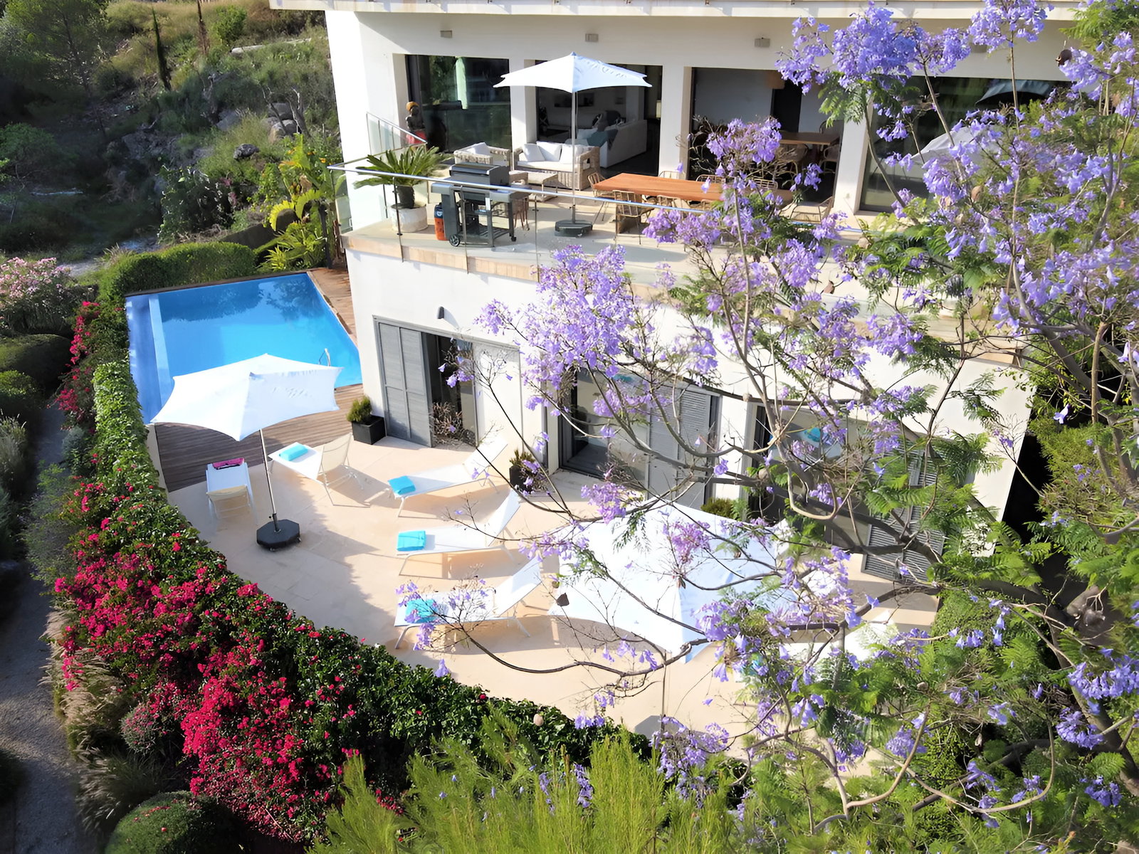 Terraces and pool area